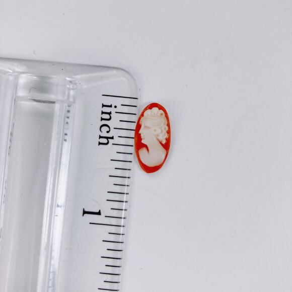 Vintage Mid Century Carved Shell Cameo Cabochon Loose Unset 1940s Jewelry - Picture 8 of 10